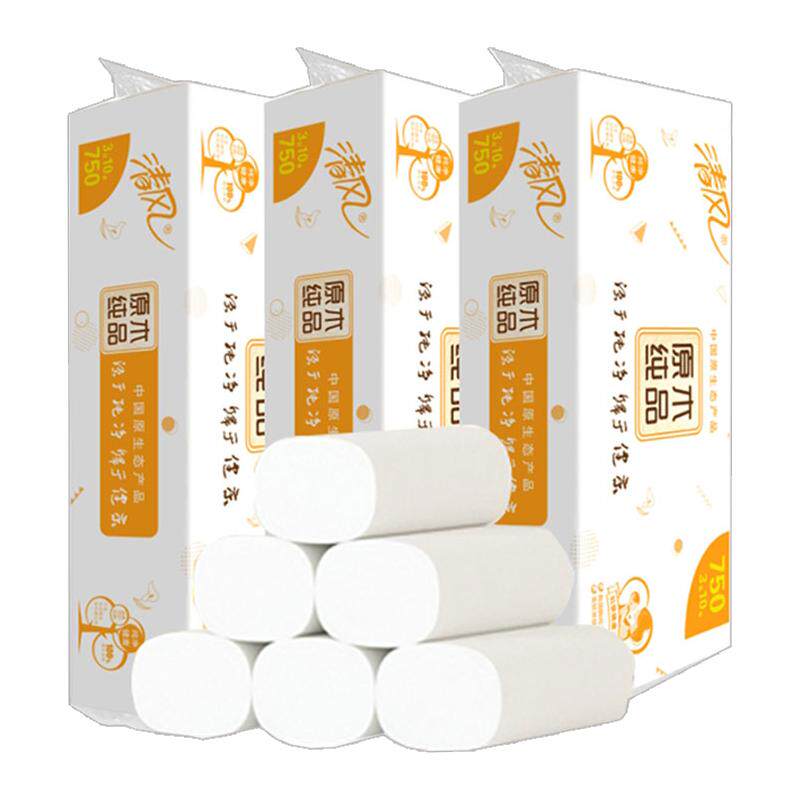 清风原木系列家用卷纸10卷