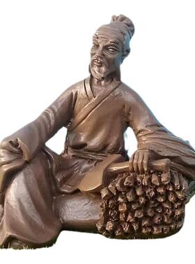 仿紫砂人物古人砍柴读书钓鱼农民