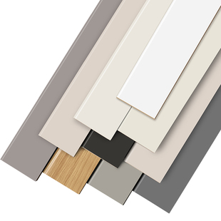 极简实木踢脚线5.6公分杏子灰白色菱花白纯实木地脚线4cm墙脚线10