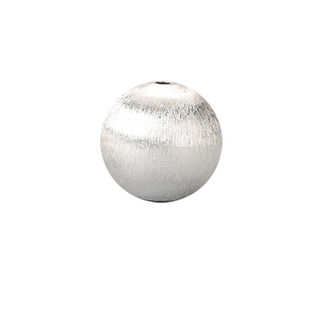 S999足银拉丝款素白散珠子手串男女士手链DIY手工银饰散珠手链