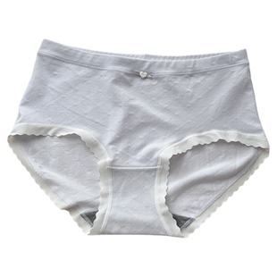 花仙子内裤女新款中腰棉莫提花超柔软透气亲肤少女7A抑菌三角裤头