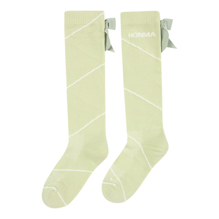 HONMA高尔夫运动长筒袜弹力透气蝴蝶结长袜亲肤舒适女