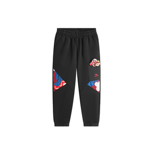 【马年新年红色】安踏儿童男小童加绒裤子2026新款拜年衣服运动裤