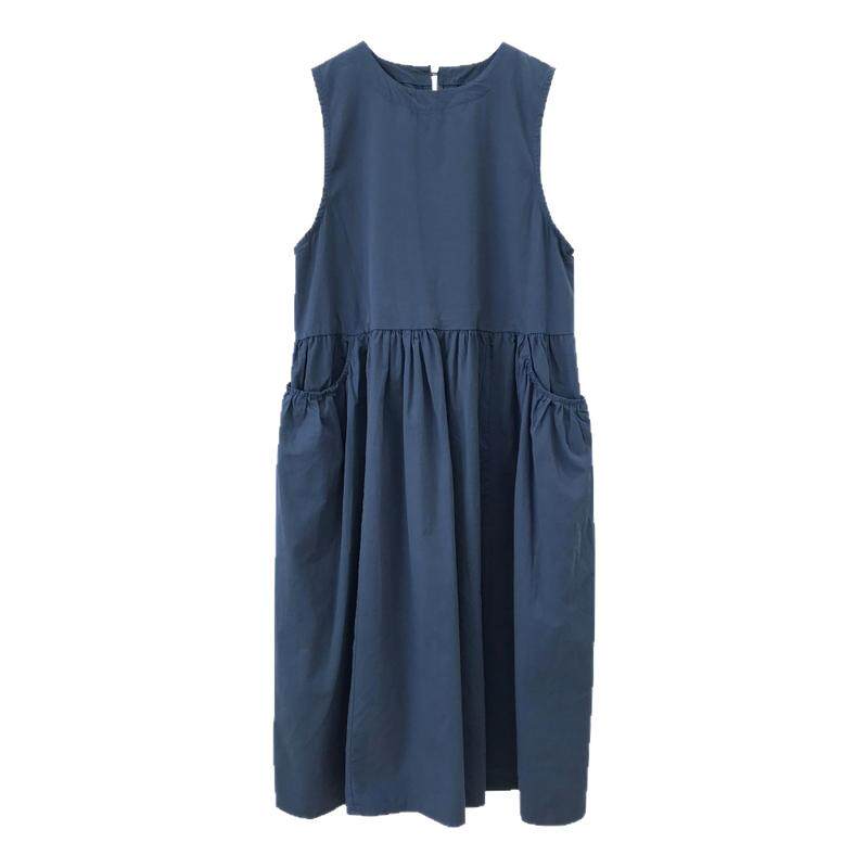 江南风~显白孕期穿搭蓝色背心裙