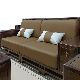 沙发皮套罩定制全包海绵垫新中式实木沙发垫子防水科技皮革沙发套