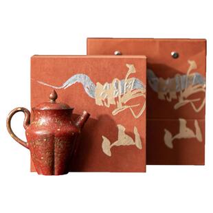 闽瓷陶艺满山红洒金莲花壶家用陶瓷泡茶壶中式复古高颜值功夫茶壶