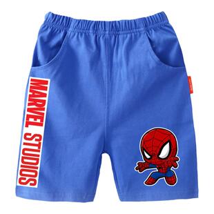 儿童纯棉短裤蜘蛛侠五分裤 时尚松紧腰半截裤男童中大童外穿