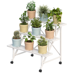 花架置物架阳台花架子2025新款花盆架多肉铁艺落地式可移动植物架