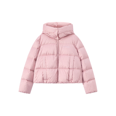 Ed Hardy埃德哈迪冬季新款女士烫钻带帽满钻羽绒服