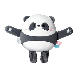 澳贝熊猫团团安抚玩偶婴幼儿可入口啃咬牙胶宝宝哄睡玩具水巾礼物