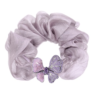 皇家莎莎绢纱蝴蝶发圈仿水晶头绳头花扎马尾丸子头侧边麻花辫发饰