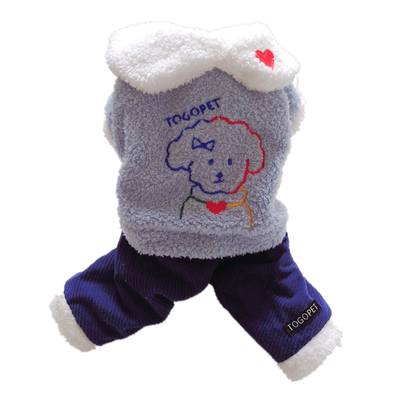 狗毛绒狗狗衣服可爱小熊加绒