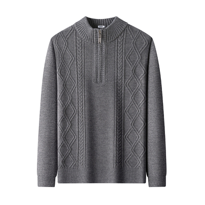 恒源祥套头羊毛半高拉链领羊毛衫