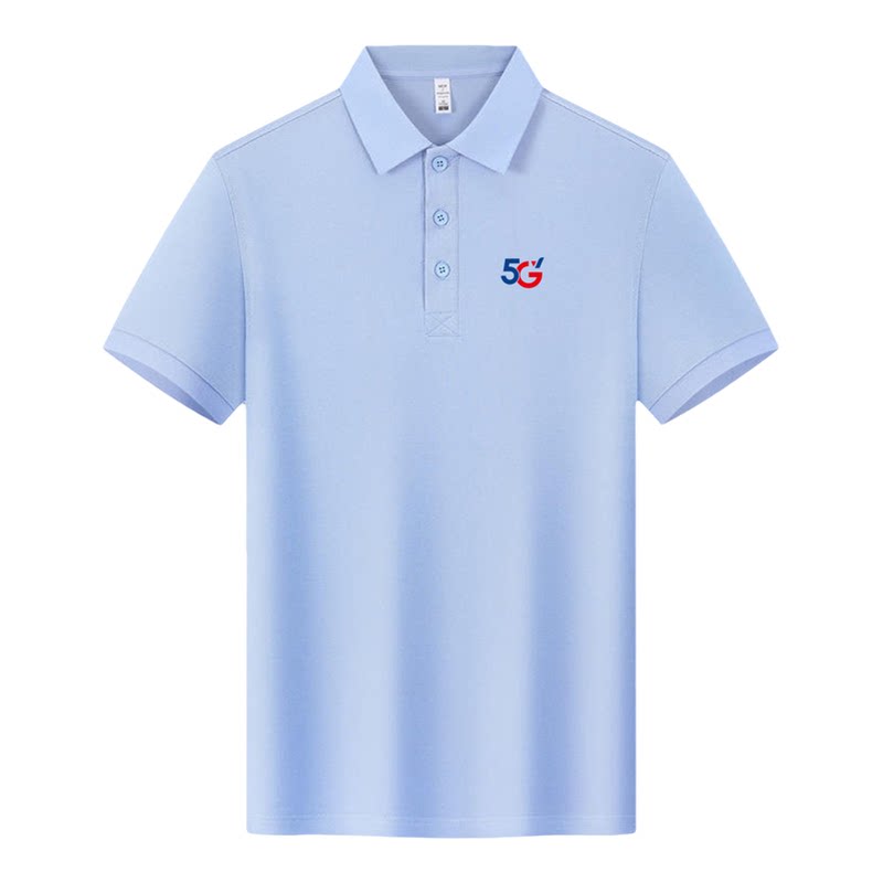 新款中国电信5G工作服T恤定制手机店工装翻领短袖POLO衫印字logo