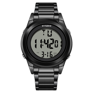 时尚合金表带男士手表多功能防水夜光学生电子表闹铃日历功能