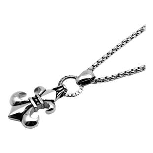 欧美复古克罗星童军花钛钢吊坠项链个性男女挂链谢霆锋同款配饰品