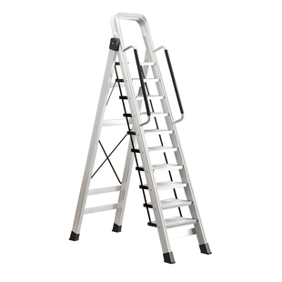 艾登美铝合金梯子家用折叠梯加厚加粗款扶手步梯阁楼梯阳台上房梯