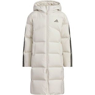 adidas阿迪达斯女大童运动休闲保暖长款连帽羽绒服外套KB5094