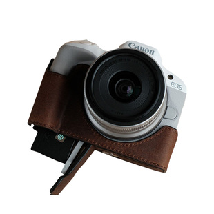 适用佳能R50保护套R50V真皮皮套R100R8RP相机包R10R62V1底座牛皮
