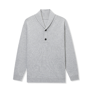 UNICA HOMME/优雅格调老钱风羊毛羊绒造型青果领针织衫毛衣