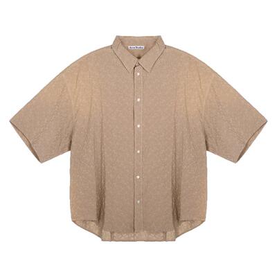 ACNE STUDIOS 新款男士渐变色休闲短袖衬衫上衣银泰百货 301574