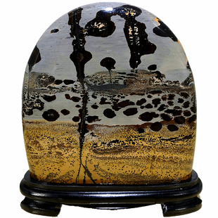 奇石草花石天然原石 国画石屏风画面观赏景观玉石 家居装饰摆件