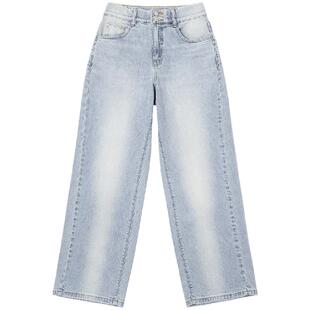 【张凌赫代言】Lee商场款25新品428懒懒裤直脚女阔腿牛仔裤凉凉裤