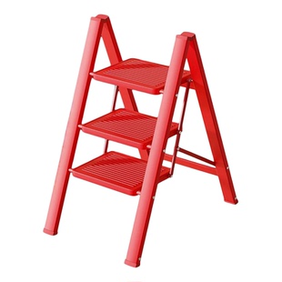 乔迁新居梯子家用多功能折叠梯子红色人字梯加厚室内楼梯踏步台阶