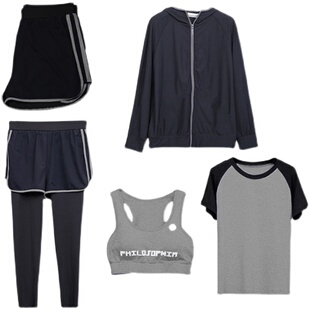 胖人瑜伽服健身房运动套装女大码跑步胖mm宽松200斤速干减肥衣服