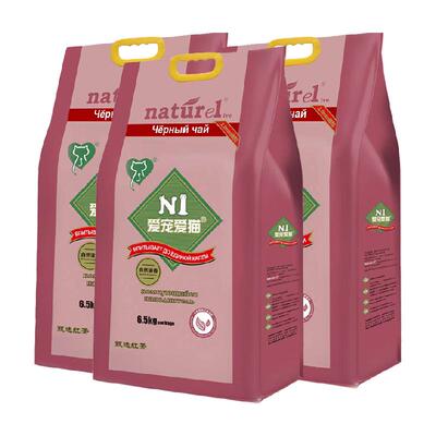 爱宠爱猫N1红茶豆腐猫砂6.5kg*3