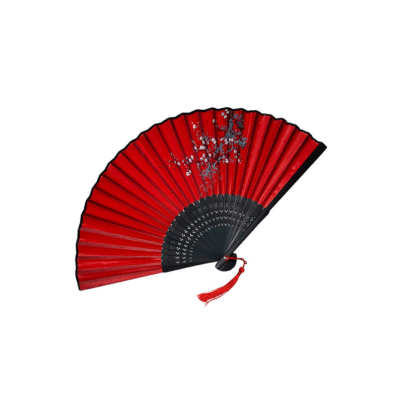 复古中国风女士折叠扇子古典旗袍汉服夏季便携随身舞蹈走秀红折扇