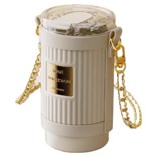 holoholo咖啡杯保冷保冰女高颜值随行吸管水杯子316L不锈钢保温杯