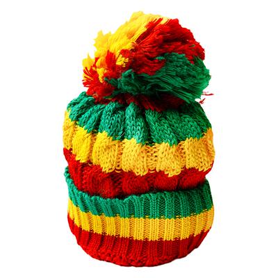 嘻哈毛线帽红黄绿街头酷reggae