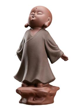 大号禅意紫砂小和尚客厅桌面摆件