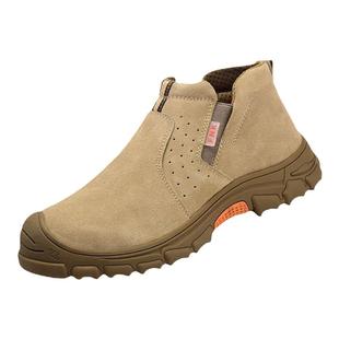 无钢头劳保鞋男电焊工作鞋轻便无钢板防砸防刺防滑一脚蹬夏季透气