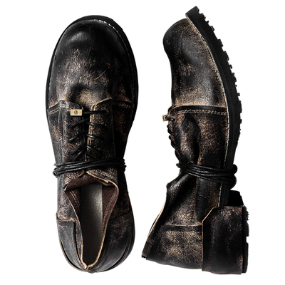 我心古着小众设计做旧原创皮鞋