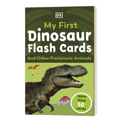 英文原版 My First Dinosaur Flashcards Cards DK恐龙闪卡 54张恐龙和史前生活的图解卡片 英文版 进口英语原版书籍儿童全英语书