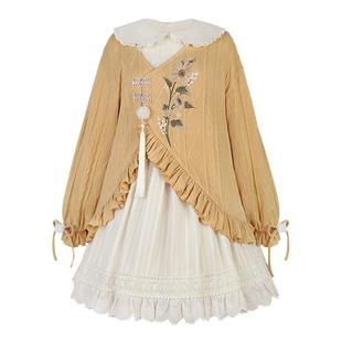 原创设计【向日葵之诗】改良中华风汉元素少女刺绣外套长袖lo裙