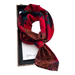 护颈围脖子长条丝巾女春秋冬季妈妈交叉飘带装饰丝带搭配衬衫领带