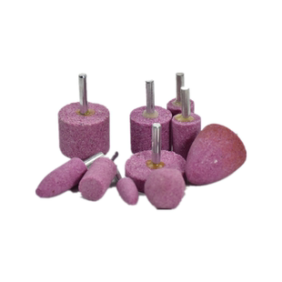 6mm柄砂轮火石仔磨头 红刚玉砂光磨头金属打磨头PA铬刚玉陶瓷砂轮