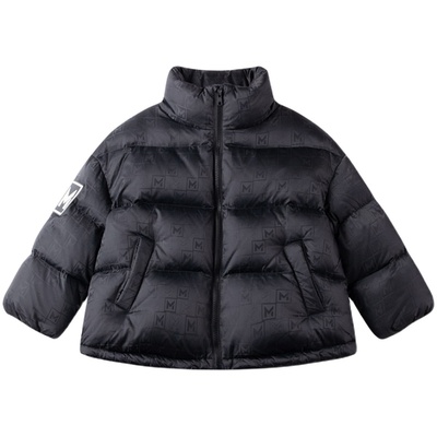 男童黑色90白鸭羽绒服冬