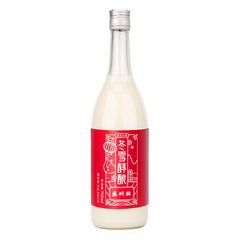 苏州桥冬雪醇酿0.5度桂花米酒700ml玻璃瓶装糯米酿制原汁冬至饮品