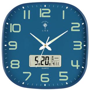 北极星夜光挂钟创意壁钟家用客厅装饰钟表时尚静音简约挂墙石英钟