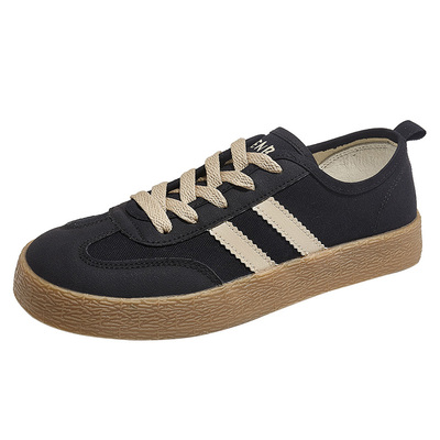 人本透气轻便复古平底德训鞋女鞋