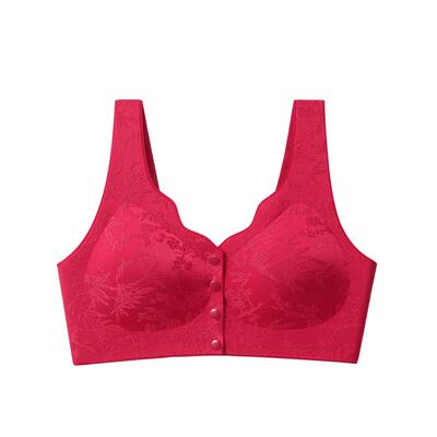 浮雕提花文胸前开扣聚拢无痕内衣