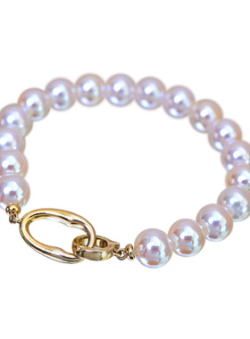 人造天女伴彩日本akoya珍珠手链