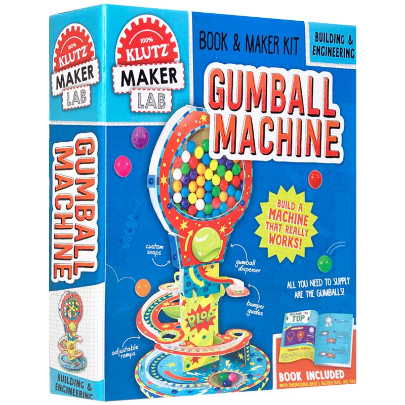 英文原版 学乐出品 Klutz Lab Maker Gumball Machine 弹珠机 手工DIY玩具操作书 小学STEM辅导用书 附配件 培养儿童动手能力