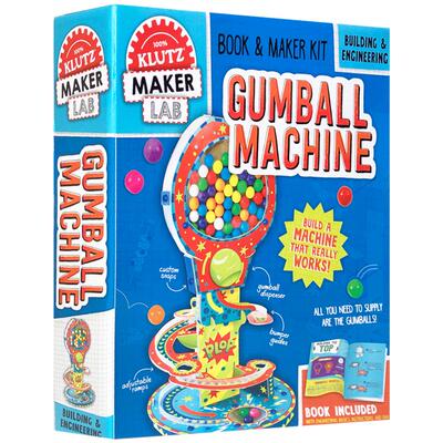 英文原版 学乐出品 Klutz Lab Maker Gumball Machine 弹珠机 手工DIY玩具操作书 小学STEM辅导用书 附配件 培养儿童动手能力