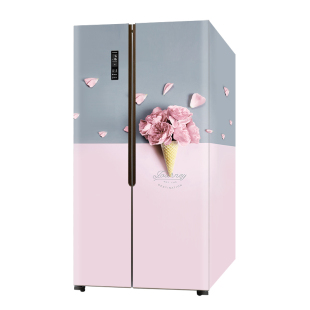 冰箱贴纸全贴北欧3d立体花卉创意可移除自粘双开门贴画装饰翻新贴