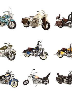 老式复古印第安铁艺怀旧摩托车老爷车汽车模型创意道具装饰品摆件